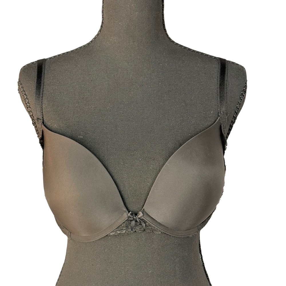 Victoria's Secret Dream Angels Black Push-Up Lace Bra 32DD 298896-DL3